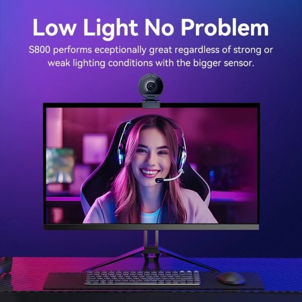 4K Webcam UHD Web Camera HDR Streaming USB Camera With Sony Sensor EMEET S800 Webcam With Dual Noise Cancelling Mics - Image 3